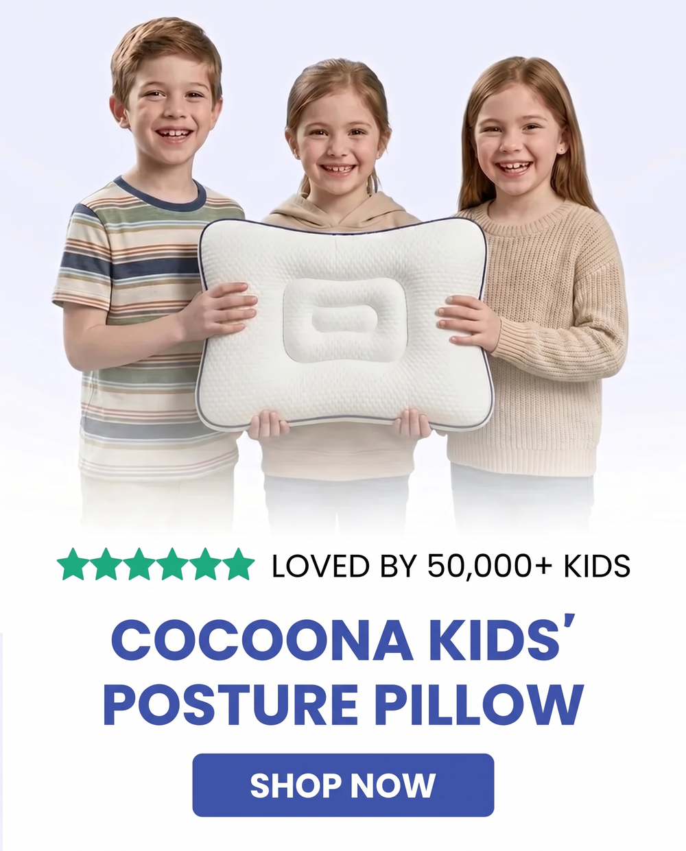 Loved by 50,000+ kids, Cocoona kids' posture pillow